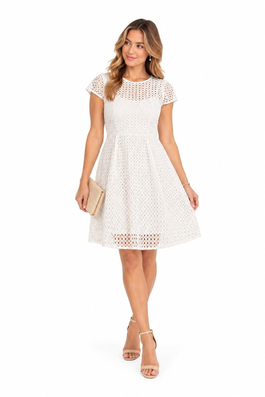 J.Crew White Eyelet Cotton Dress Size 6 Bridal Shower Rehearsal Luncheon